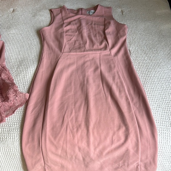 Nicole Pink Mini Dress with Lace Details - Picture 6 of 7